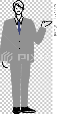 Illustration of a man wearing a suit Illustration of a man wearing a suit 112737629