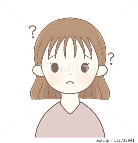 はてな顔のかわいい女性アイコン 112738941