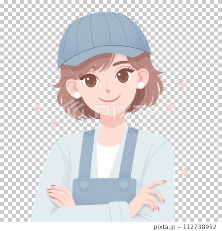 髮色指甲穿孔免費職場女性插畫柔和的顏色 髮色指甲穿孔免費職場女性插畫柔和的顏色 112738952