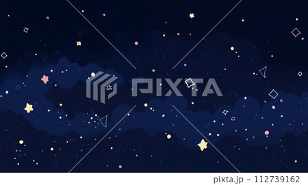 星空と夜空の流れる雲 112739162