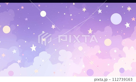可愛い雲と星の背景 112739163