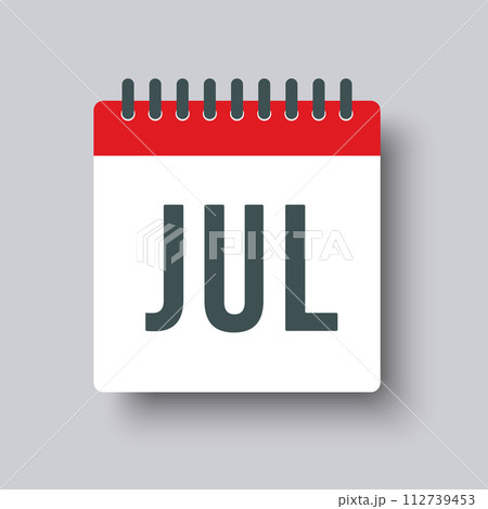 Vector template icon page calendar, month July 112739453