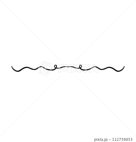 Hand drawn divider icon vector illustration design element of swish, swash, swoosh underline swirl squiggle stroke line 112739853