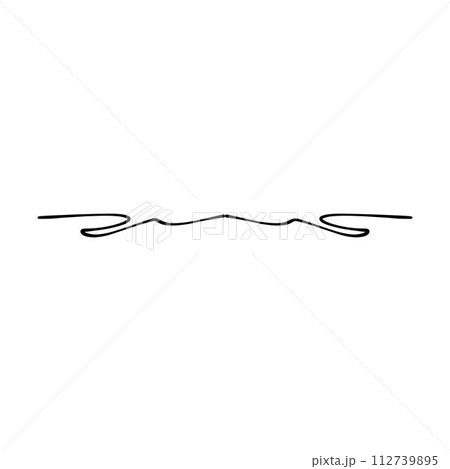 Hand drawn divider icon vector illustration design element of swish, swash, swoosh underline swirl squiggle stroke line 112739895