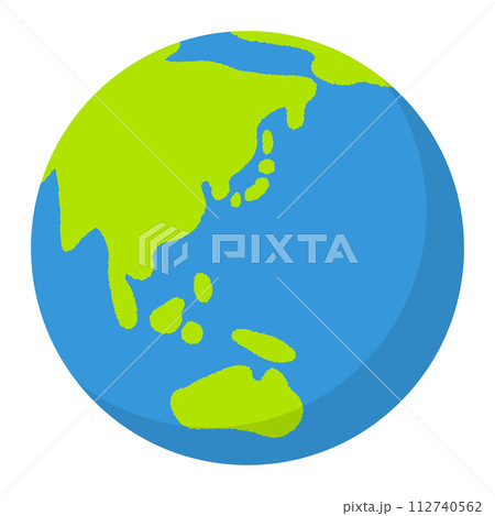 SDGsやエコロジーイメージの日本を中心にした地球ベクターイラスト SDGsやエコロジーイメージの日本を中心にした地球ベクターイラスト 112740562