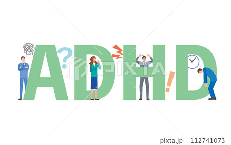 ADHDの文字イラスト 112741073