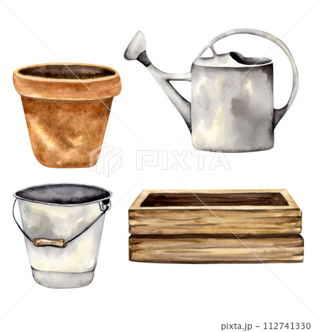 watering can, bucket, pot, crate watering can, bucket, pot, crate 112741330