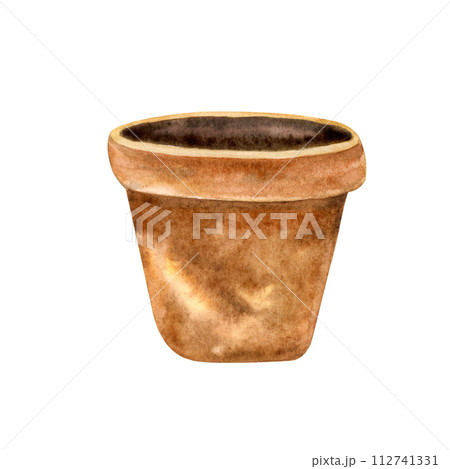 Brown ceramic pot 112741331