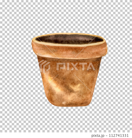 Brown ceramic pot 112741331