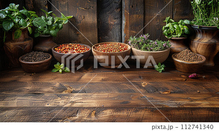 Herbs and equipment are used for Traditional Chinese Medicin 112741340