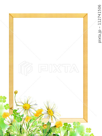 水彩イラスト マーガレット畑の背景素材 水彩イラスト マーガレット畑の背景素材 112741506