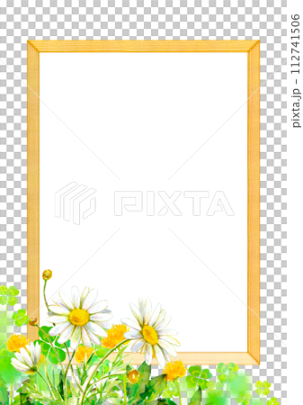 水彩イラスト マーガレット畑の背景素材 水彩イラスト マーガレット畑の背景素材 112741506