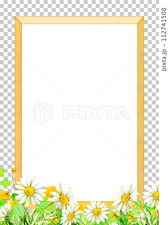 水彩イラスト　マーガレット畑の背景素材 112741508