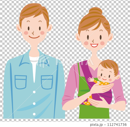 赤ちゃんを抱っこするママ 仲のいい夫婦 ファミリー 赤ちゃんを抱っこするママ 仲のいい夫婦 ファミリー 112741736