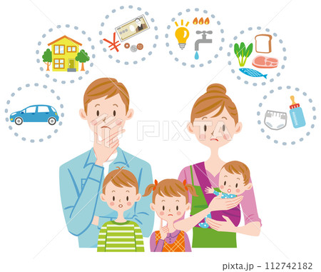 お金のことを考える家族　家計 112742182