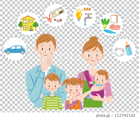 お金のことを考える家族　家計 112742182