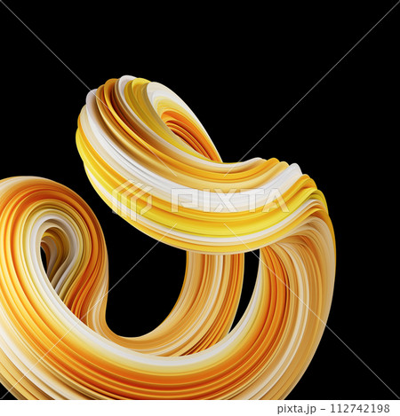 Abstract spiral shape on black background. 3d render illustration. 112742198