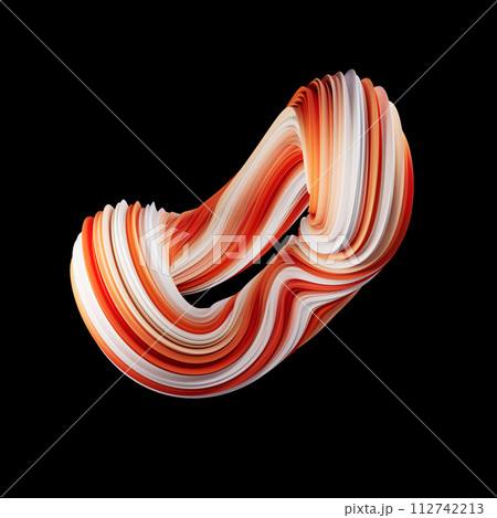 Abstract spiral shape on black background. 3d render illustration. Abstract spiral shape on black background. 3d render illustration. 112742213