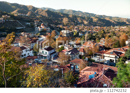 A view over the traditional mountain village of Kakopetria. Nicosia District. Cyprus A view over the traditional mountain village of Kakopetria. Nicosia District. Cyprus 112742232