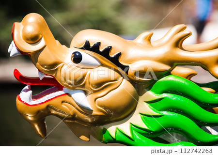 Close-up of Dragon head on the dragon boat 112742268
