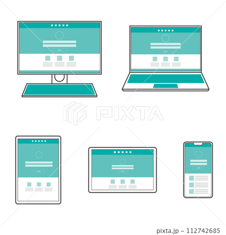 パソコン・タブレット 端末・スマートフォン セット パソコン・タブレット 端末・スマートフォン セット 112742685