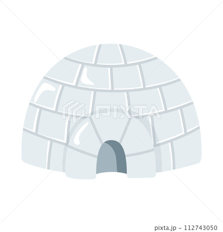 Igloo ice house design element icon in flat style. Vector illustration 112743050
