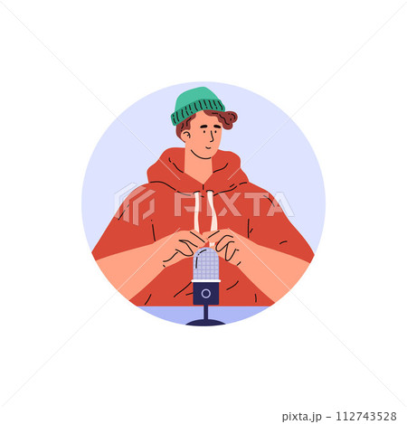 Cheerful ASMR artist vector illustrationのイラスト素材 [112743528] - PIXTA
