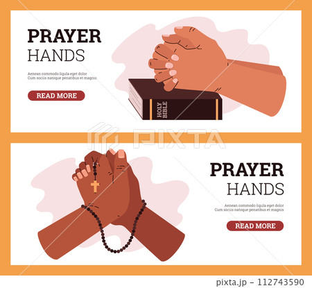 Spiritual prayer hands vector illustration set Spiritual prayer hands vector illustration set 112743590