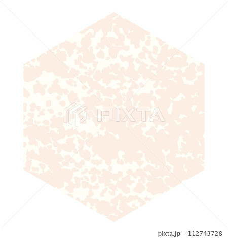 Simple empty hexagon with texture isolated on white background. Template for design. Vector illustration. 112743728