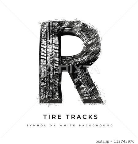 Tire font. Letter R. Vector Tire font. Letter R. Vector 112743976