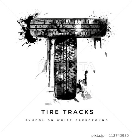Tire font. Letter T. Vector Tire font. Letter T. Vector 112743980
