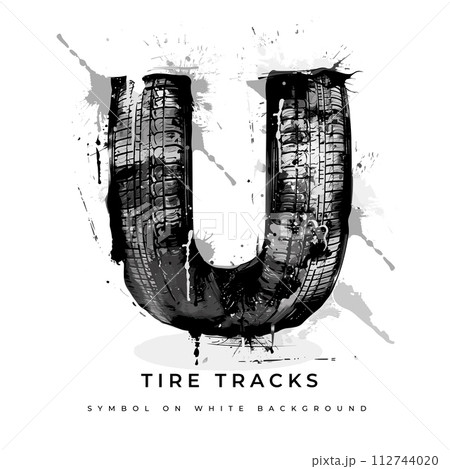 Tire font. Letter U. Vector Tire font. Letter U. Vector 112744020