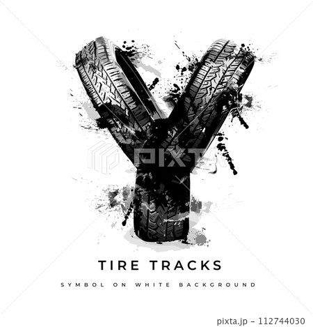 Tire font. Letter Y. Vector 112744030
