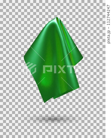 Green shiny fabric, handkerchief or tablecloth hanging Green shiny fabric, handkerchief or tablecloth hanging 112744247