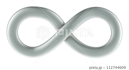 Silver Infinity Symbol, 3D rendering 112744609