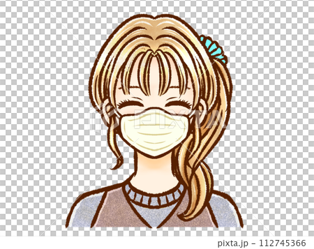 戴著面具的金髮馬尾辮成年女性 3 戴著面具的金髮馬尾辮成年女性 3 112745366