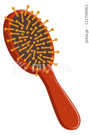 Hairbrush cartoon icon. Plastic comb. Hairdresser tool 112746061
