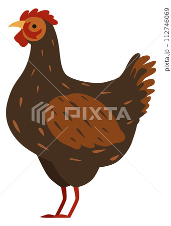 Rooster cute animal. Farm chicken bird icon Rooster cute animal. Farm chicken bird icon 112746069