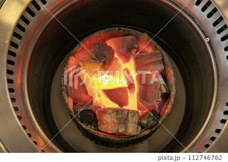 Korean style barbecue. Charcoal fire 112746782