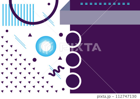 Abstract background with geometric elements in Memphis style. Background with place for your text. Vector illustration. Abstract background with geometric elements in Memphis style. Background with place for your text. Vector illustration. 112747130