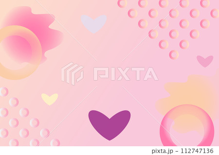 Abstract background with hearts and circles in pastel colors. Background with place for your text. Vector illustration. Abstract background with hearts and circles in pastel colors. Background with place for your text. Vector illustration. 112747136