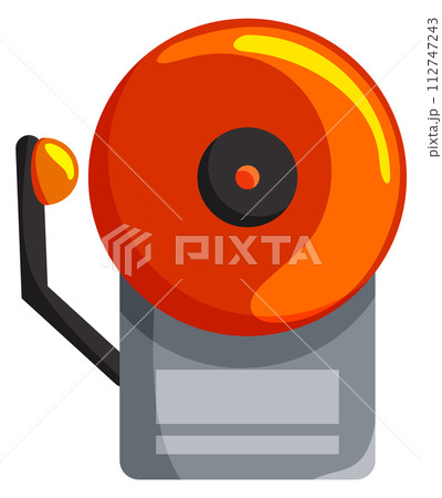Fire alarm icon. Cartoon emergency protection tool Fire alarm icon. Cartoon emergency protection tool 112747243