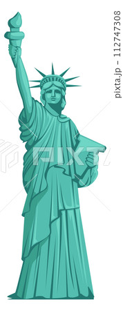 Statue of Liberty cartoon icon. US monument symbol 112747308