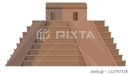 Peruvian pyramid cartoon icon. Aztec ethnic building 112747316