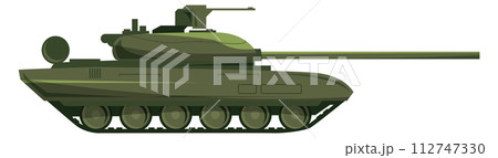 Tank side view. War vehicle cartoon icon Tank side view. War vehicle cartoon icon 112747330