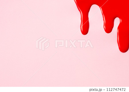 Blood on pink background. First menstrual period concept 112747472