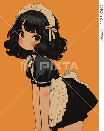 レトロで可愛いメイドの女の子　/AI生成 112747609