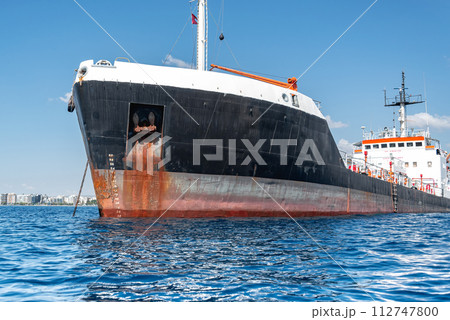 Oil Product Tanker in Akrotiri Bay. Limassol, Cyprus 112747800