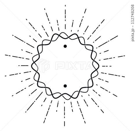 Retro badge with bursting rays. Vinatge logo template 112748208