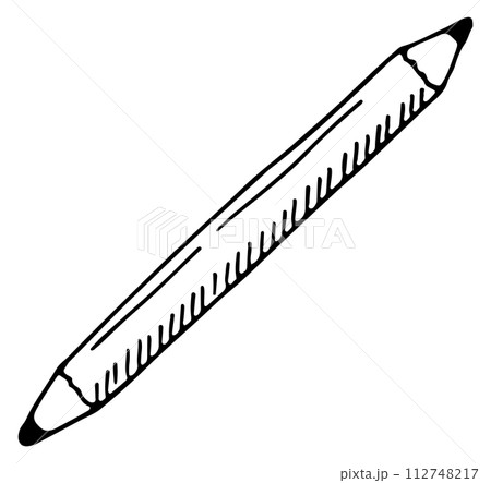 Eye pencil doodle. Eyeliner icon. Makeup symbol Eye pencil doodle. Eyeliner icon. Makeup symbol 112748217